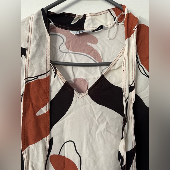 Zara abstract print midi dress size XS - Picture 5 of 9